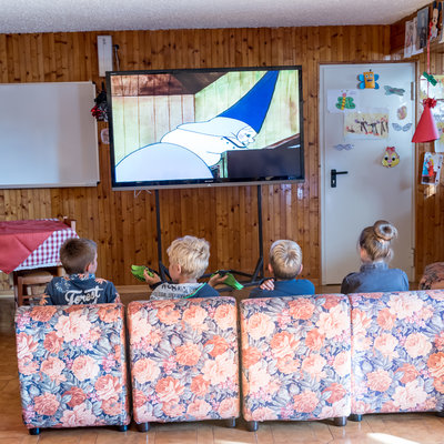 Großen Leinwand in der Taverne